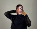 T shirt dentelle noir
