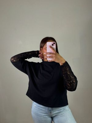 T shirt dentelle noir