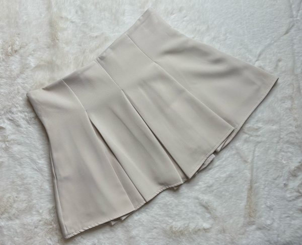 Mini jupe short beige