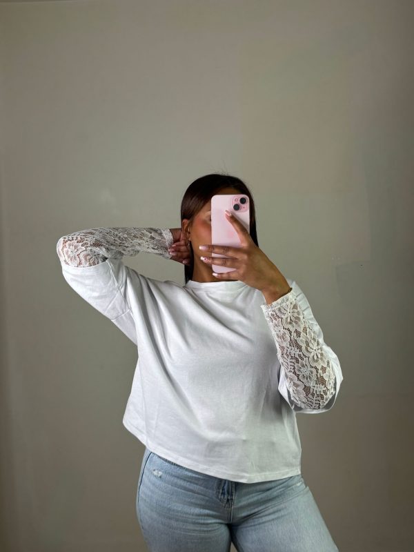 T shirt dentelle blanc